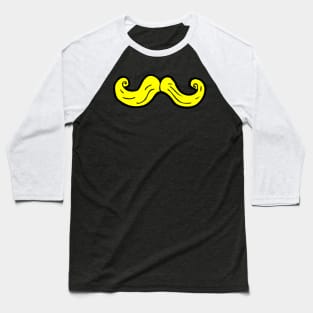 Yellow Curly Mustache Baseball T-Shirt